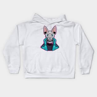 Cyber Cat Punk Illustration T-Shirt Kids Hoodie